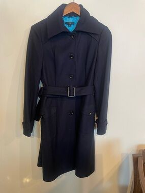 Hugo Boss Classic Navy wool trench Coat